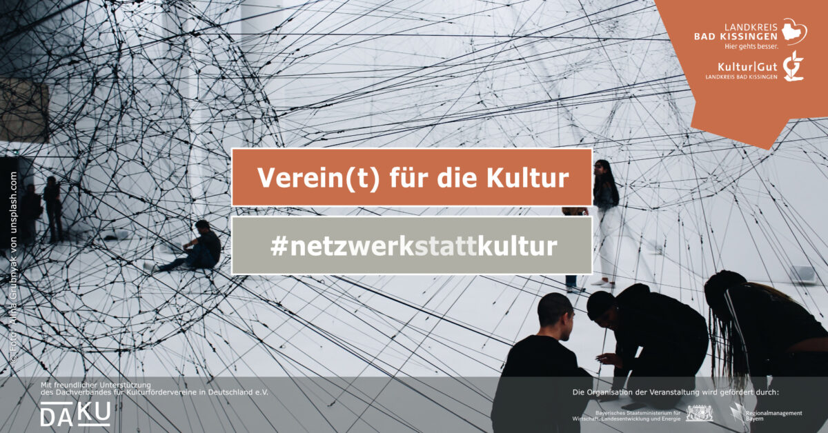 Banner zur Veranstaltung "Vereint für die Kultur" der #netzwerkstattkultur