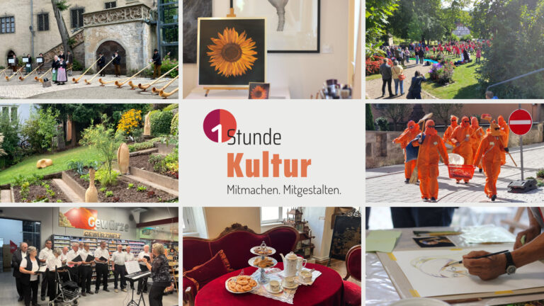 Collage mit Eindrücken aus der 1 Stunde Kultur 2024